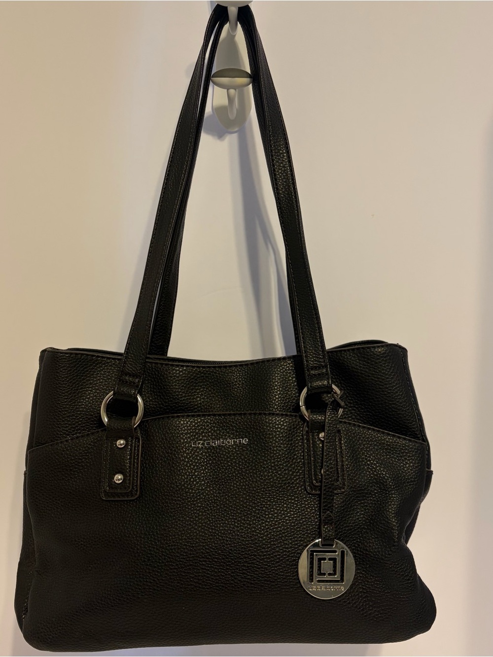 Liz Claiborne - Park Slope Satchel Shoulder Tote - Blackwith Silver Hardware